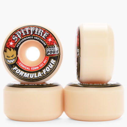 SPITFIRE WHEELS F4 FULL CONICAL 52MM 101A RED WHITE