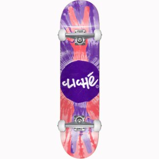 Cliche Peace Purple Red Skateboard complete 8.0